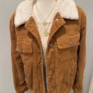 Arizona Jean Company Tan Corduroy Teddy Jacket